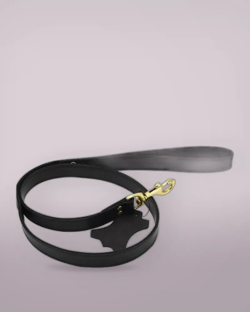 Bound Noir Nubuck Leather Leash