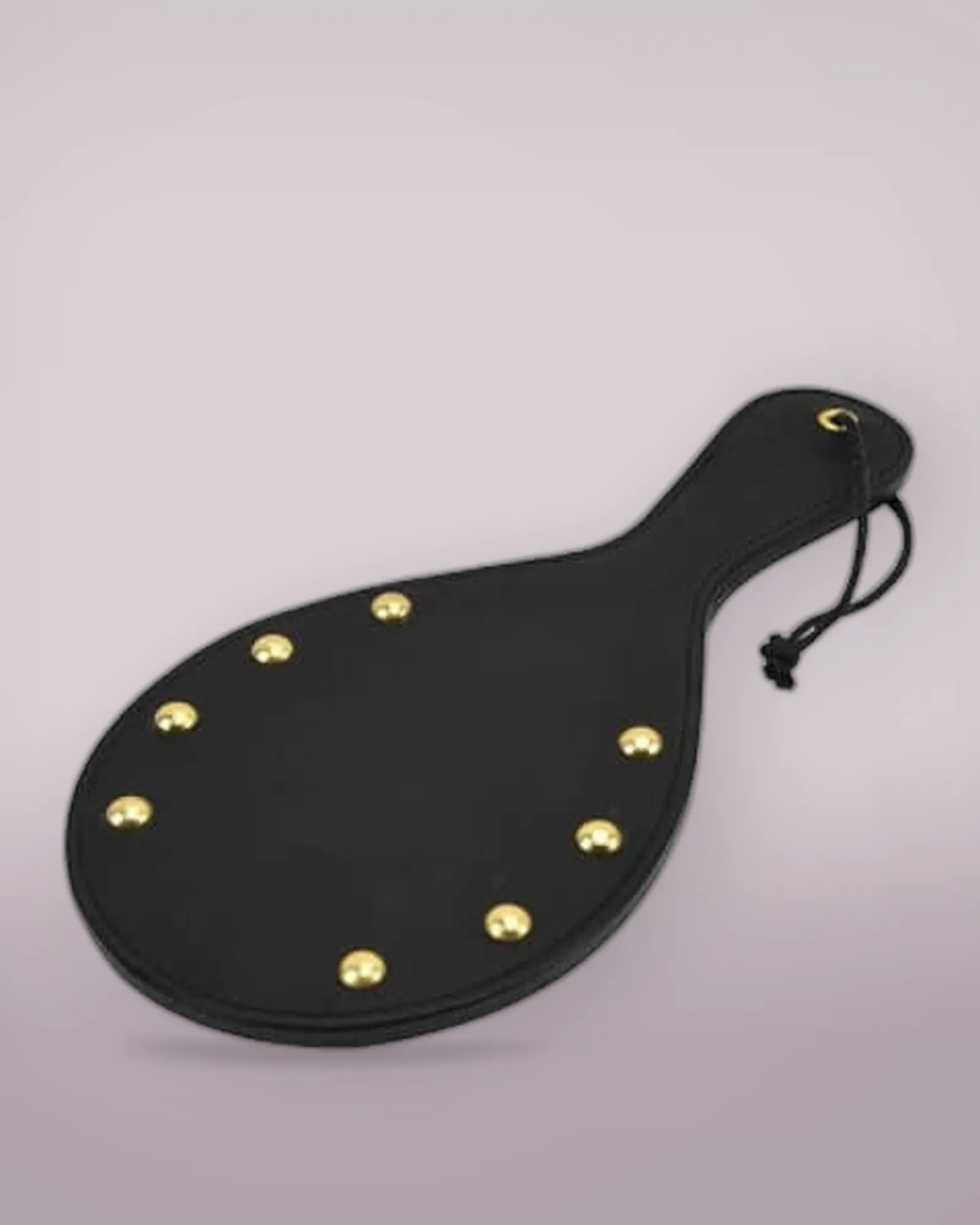 Bound Noir Nubuck Leather Paddle with Brass Stud Detail