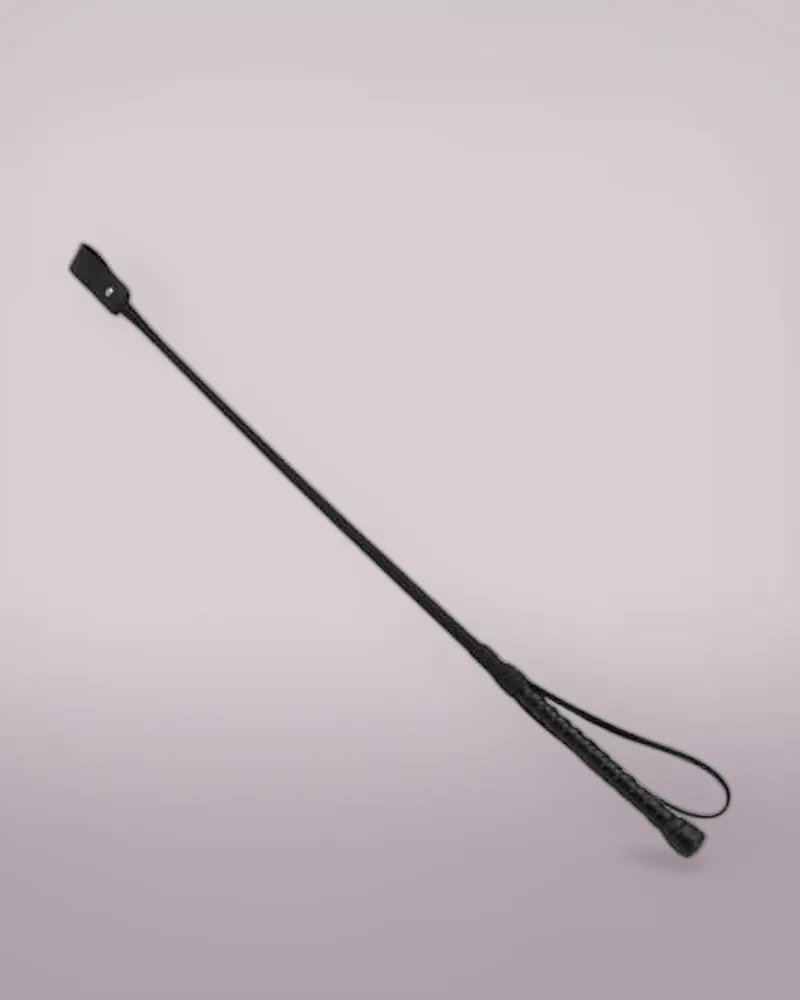 Bound Noir Nubuck Leather Riding Crop