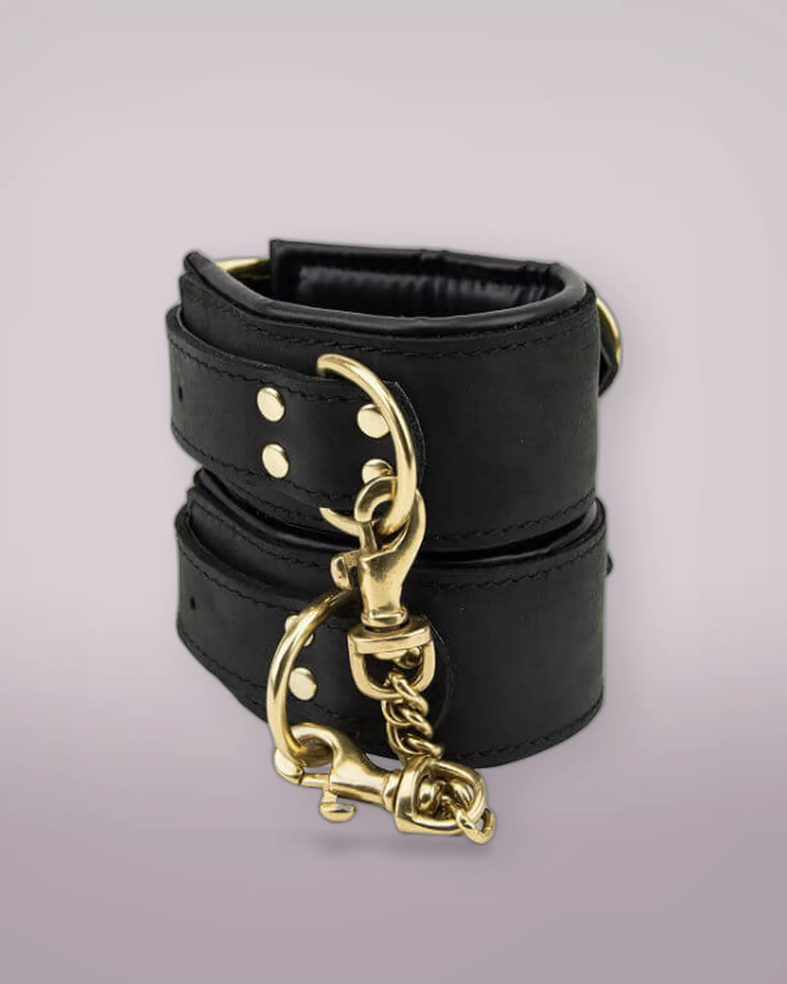 Bound Noir Nubuck Leather Slim Wrist Cuffs