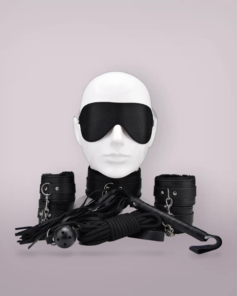 Bound to Play Beginner's Bondage Kit Black (8 Piece)