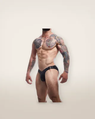 C4M Boost Black Leatherette Bikini Brief, view 2