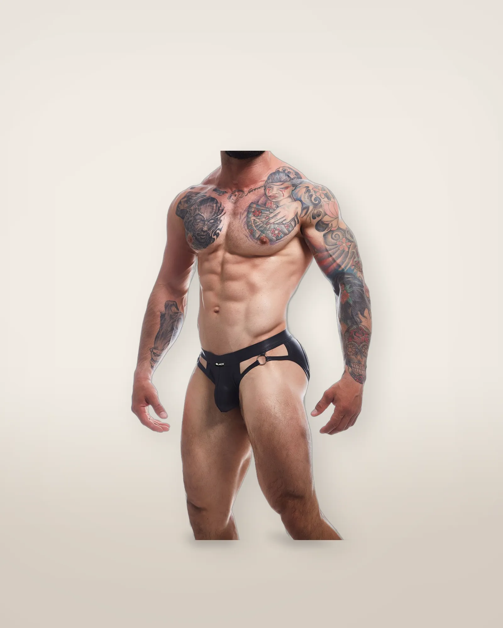 C4M Dungeon Black Leatherette Jockstrap, view 2