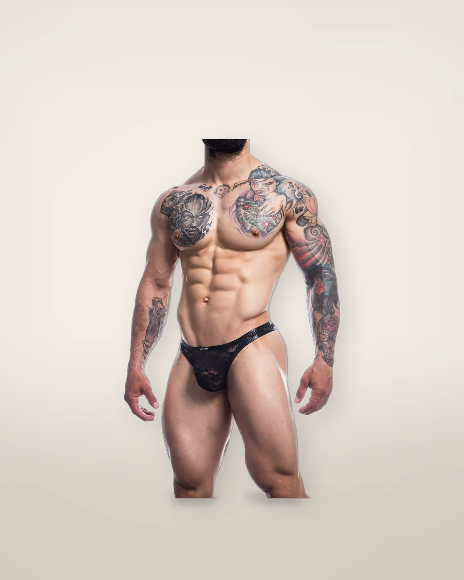 C4M L4CE Thong Black, view 2
