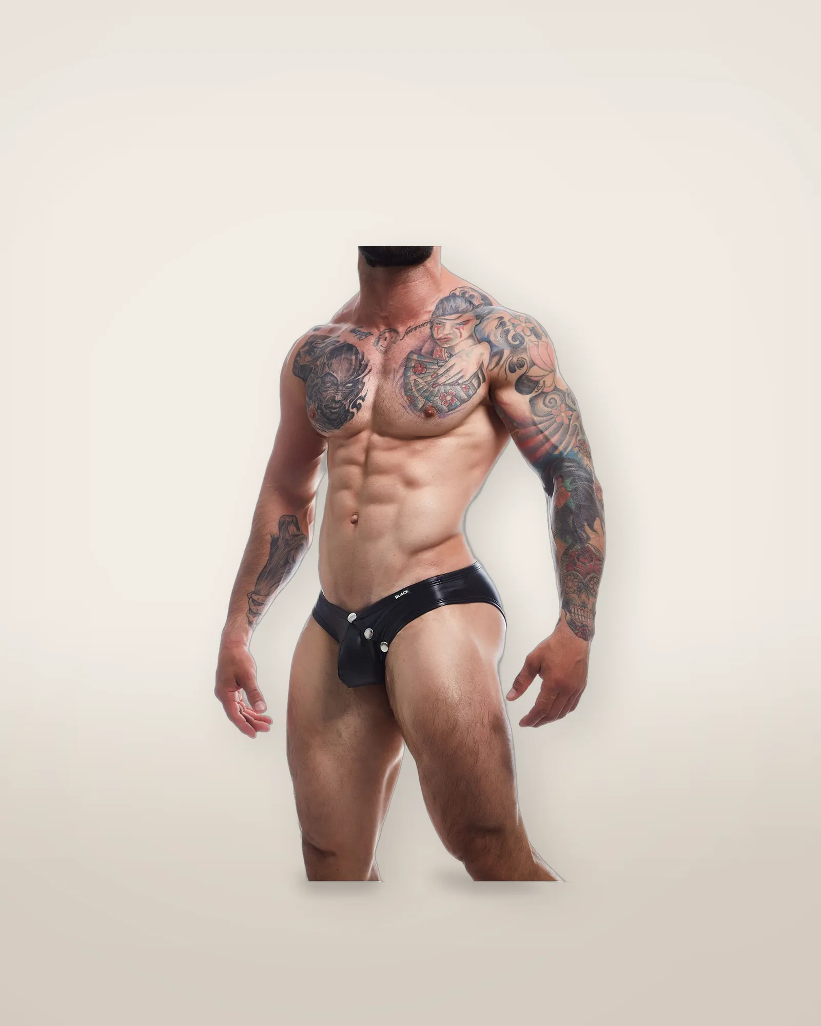 C4M Snap Ergonomic Brief Black Leatherette, view 2