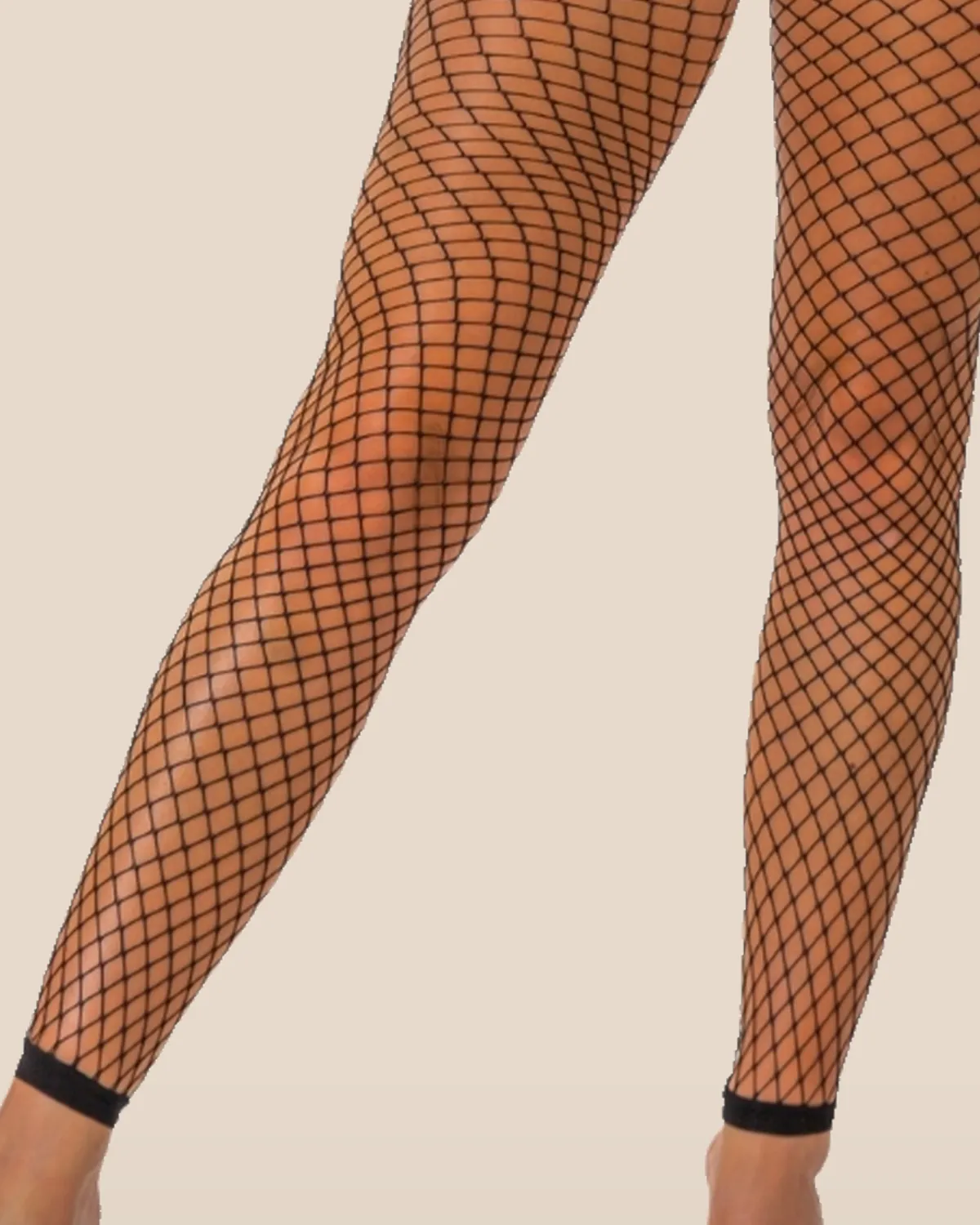 Lace by LJ One Size Industrial Net Footless Tights Black, view 4