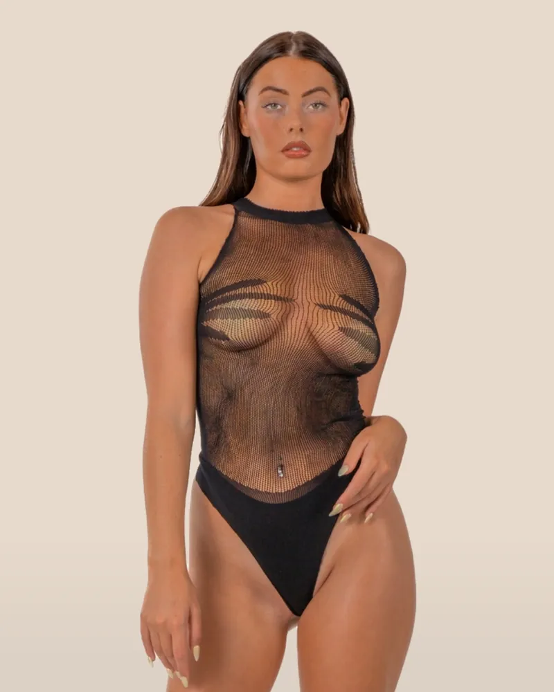 Lace by LJ Opaque Bodysuit Black