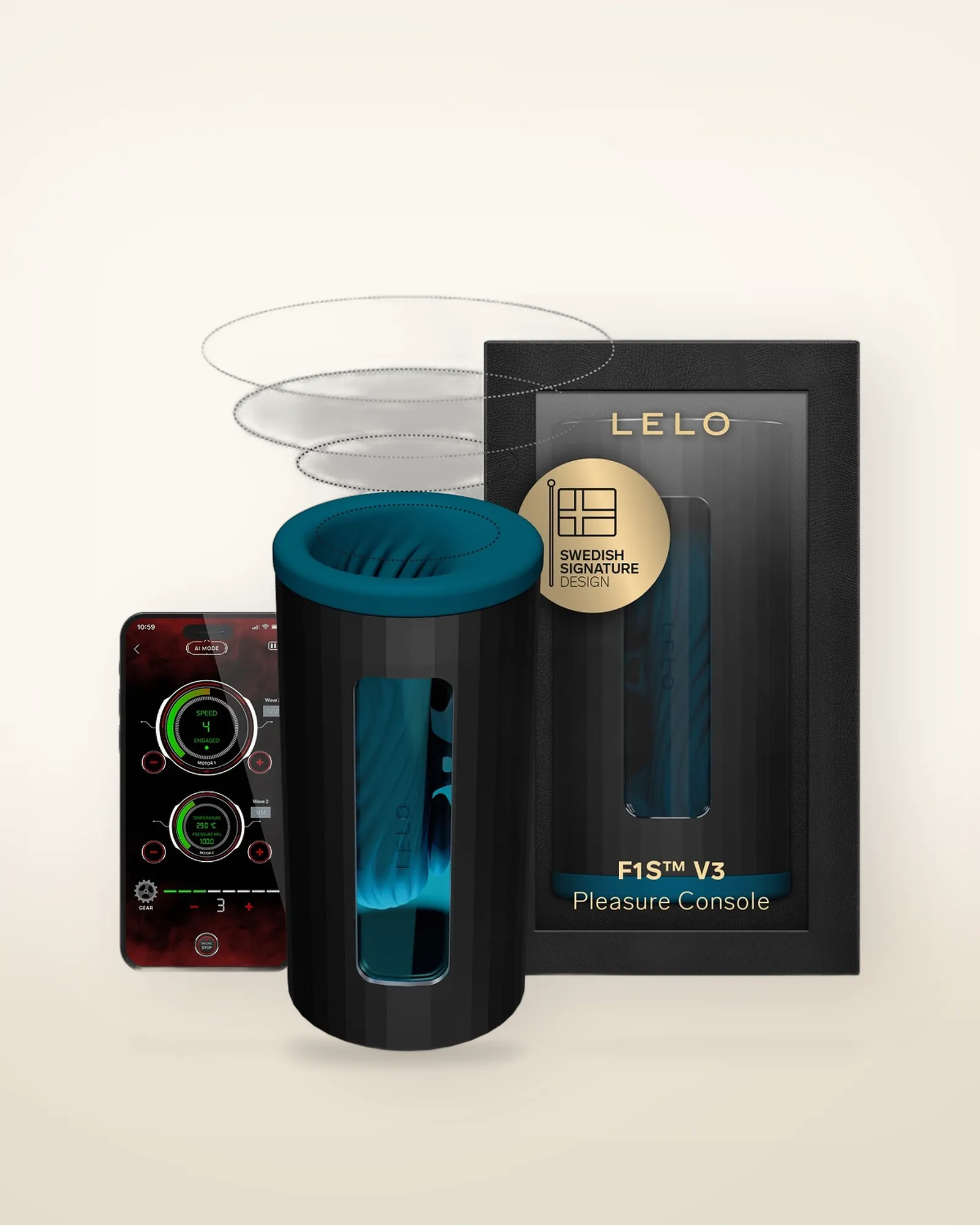LELO F1S V3 AI Interactive Male Masturbator Blue, view 4