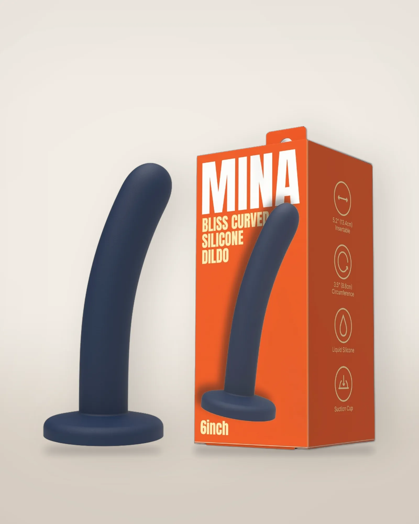 Mina Bliss Curved Silicone Dildo 6 Inch, view 4