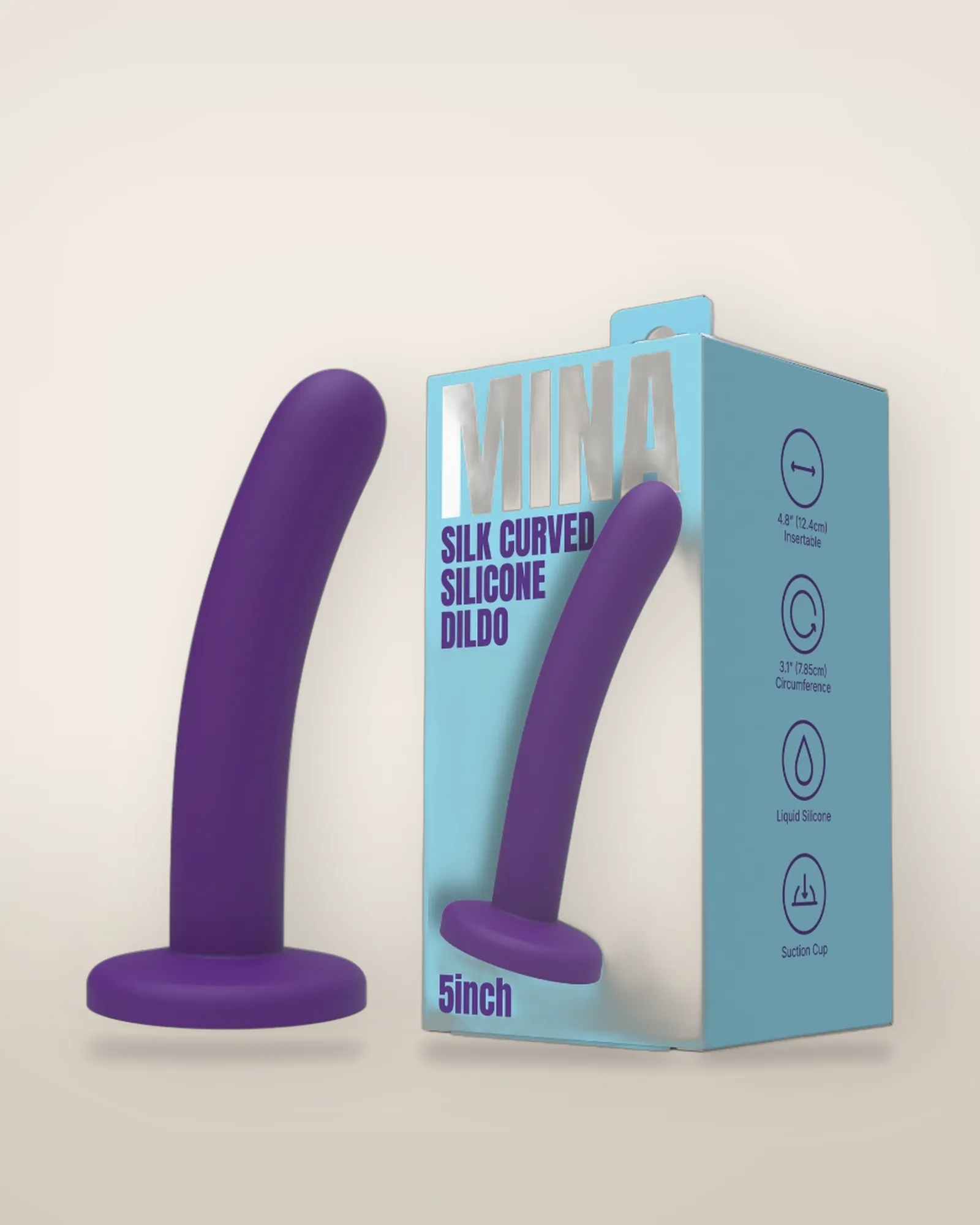 Mina Silk Curved Silicone Dildo 5 Inch, view 2