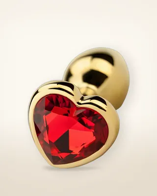 Precious Metals Heart Shaped Butt Plug-Gold, view 1