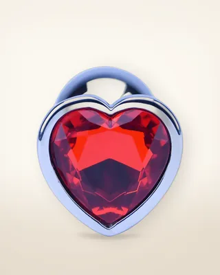 Precious Metals Heart Shaped Butt Plug-Silver, view 1