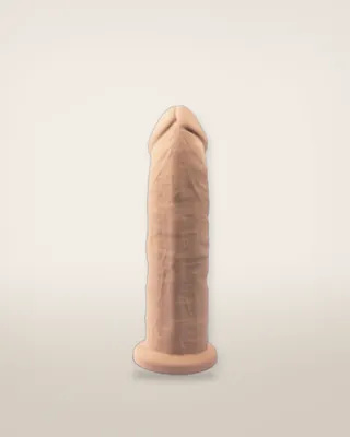 SilexD 9 inch Realistic Girthy Silicone Dual Density Dildo with Suction Cup, view 2