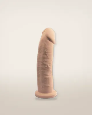 SilexD 9 inch Realistic Girthy Silicone Dual Density Dildo with Suction Cup, view 3