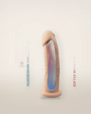 SilexD 9 inch Realistic Girthy Silicone Dual Density Dildo with Suction Cup, view 4