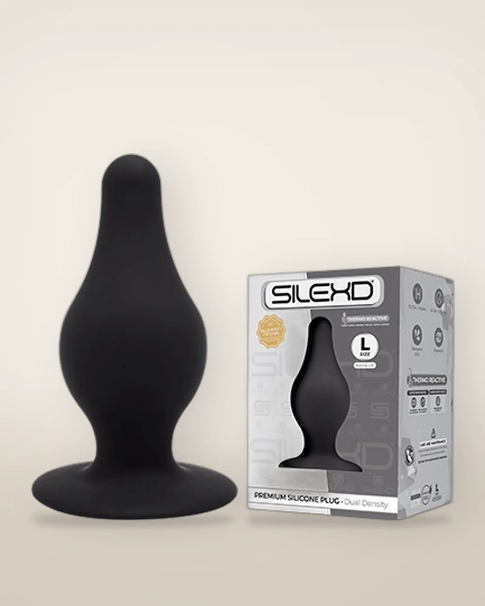 SilexD Dual Density Tapered Silicone Butt Plug, view 2