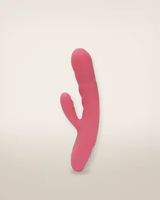 Svakom Avery Thrusting Vibrator with Clitoral Stimulator Pink, view 1
