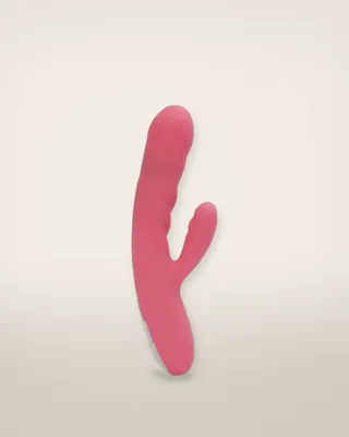 Svakom Avery Thrusting Vibrator with Clitoral Stimulator Pink, view 2