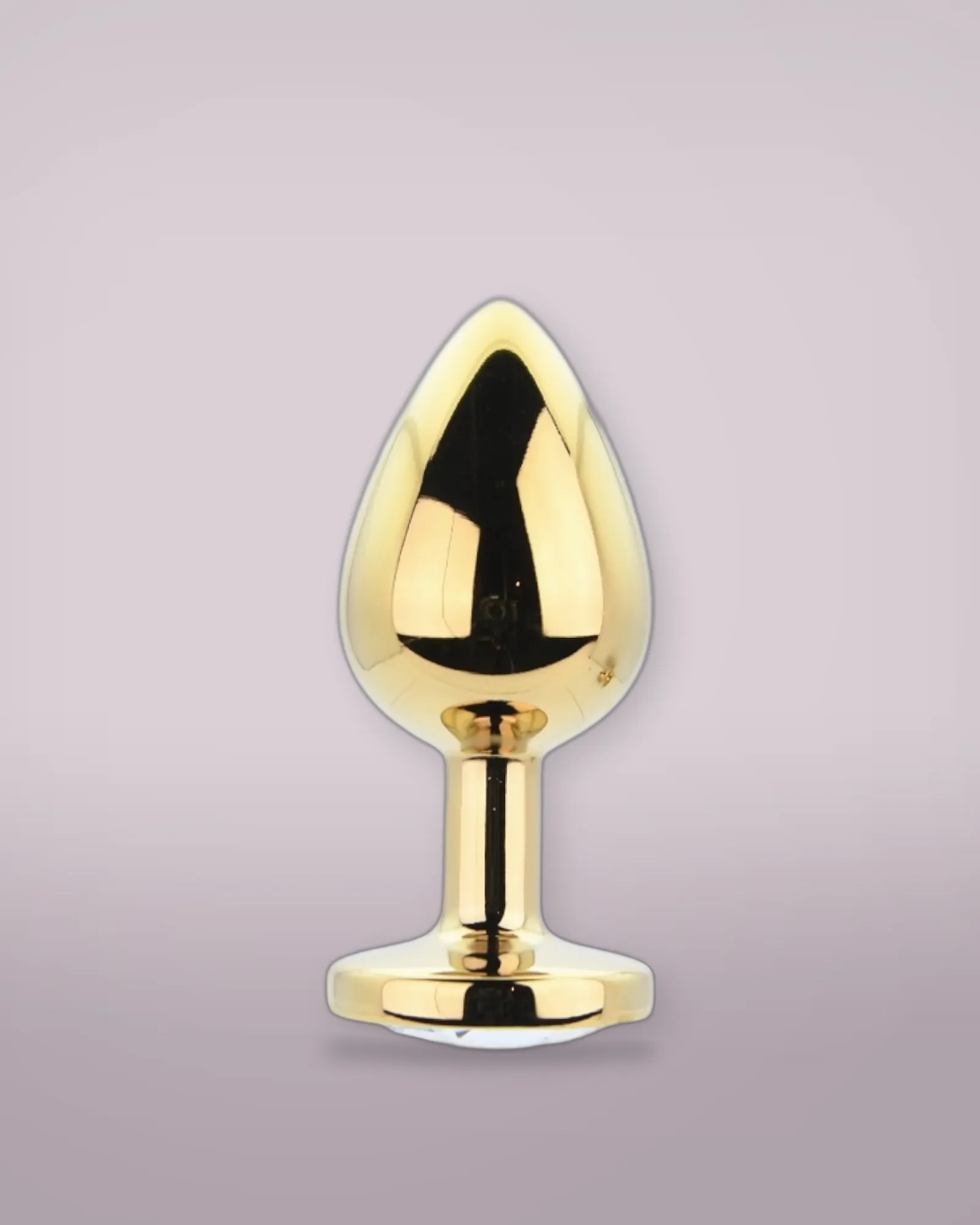 Toosh Metal Butt Plug Gold Set of 3 Clear Stone, view 2