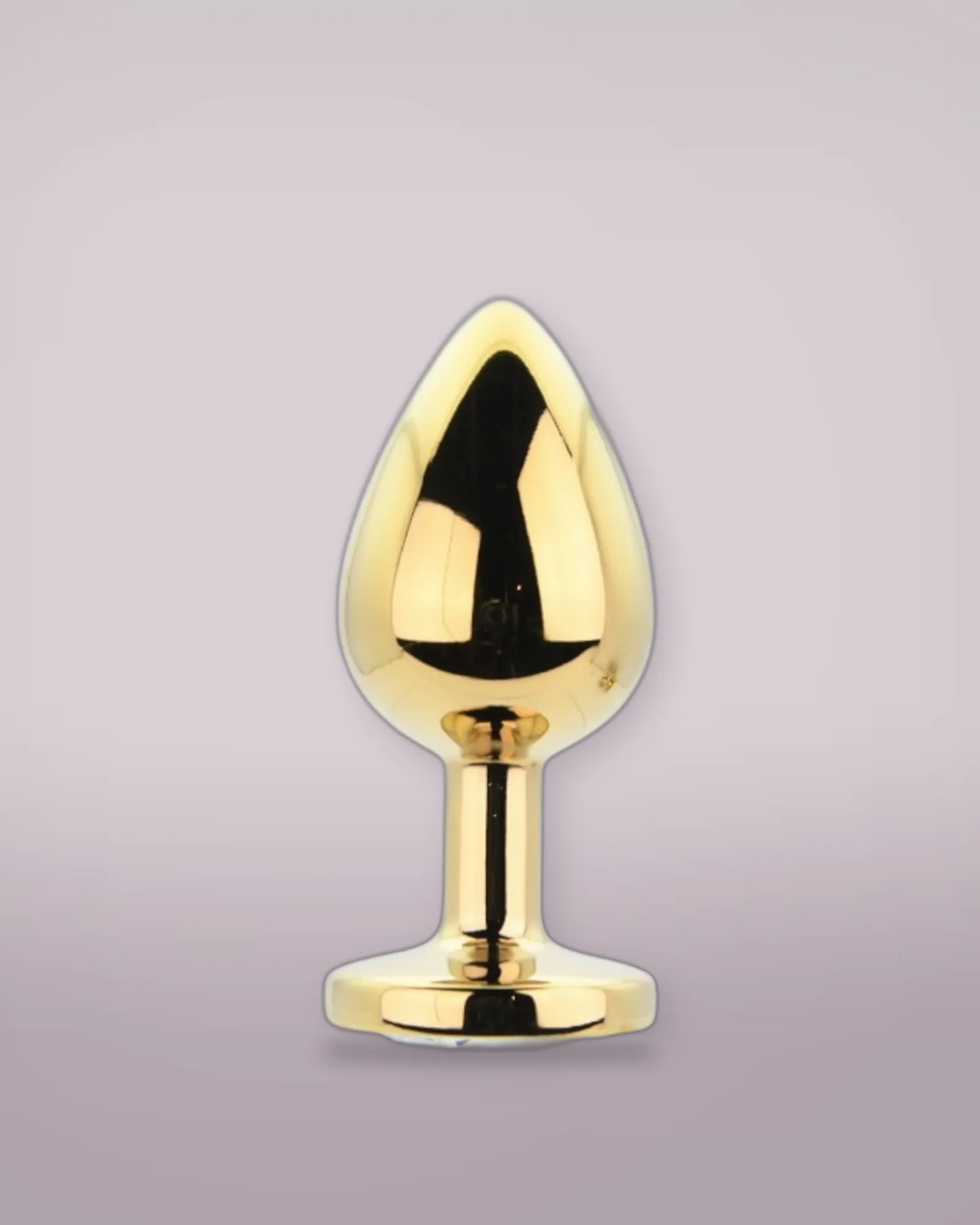 Toosh Metal Butt Plug Gold Set of 3 Clear Stone, view 3